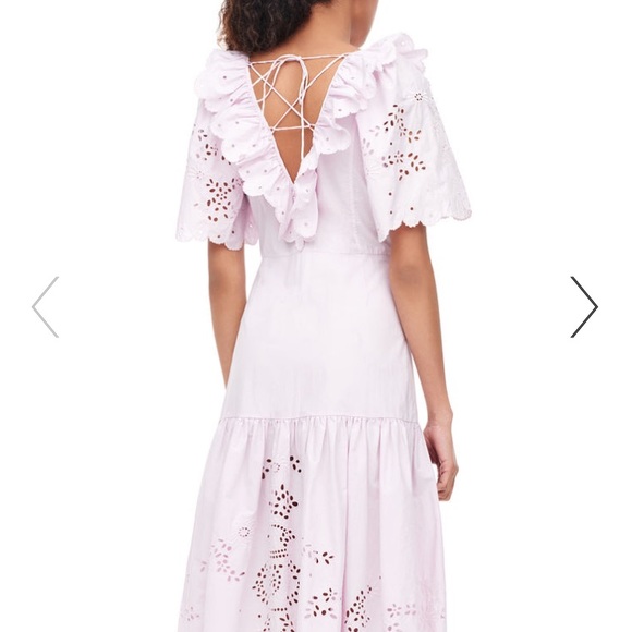 Sold Rebecca Taylor Lilac Flare Cotton Midi Dress - Picture 4 of 8